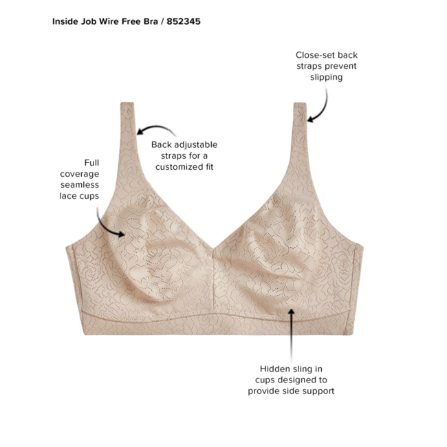 WACOAL INSIDE JOB WIREFREE 852345