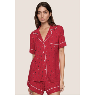 EBERJEY GISELE PRINTED SHORTIE PJ SET