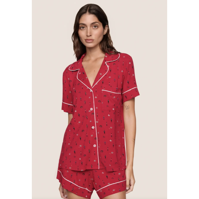 EBERJEY GISELE PRINTED SHORTIE PJ SET PJ1141S