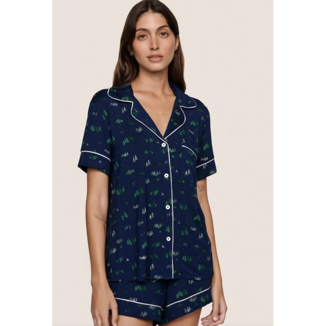 EBERJEY GISELE PRINTED SHORTIE PJ SET PJ1141S