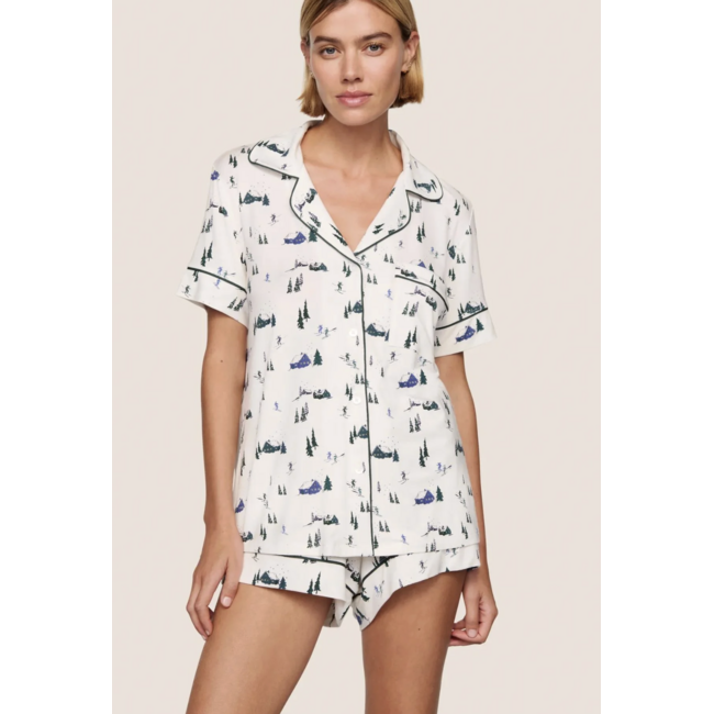 EBERJEY GISELE PRINTED SHORTIE PJ SET PJ1141S