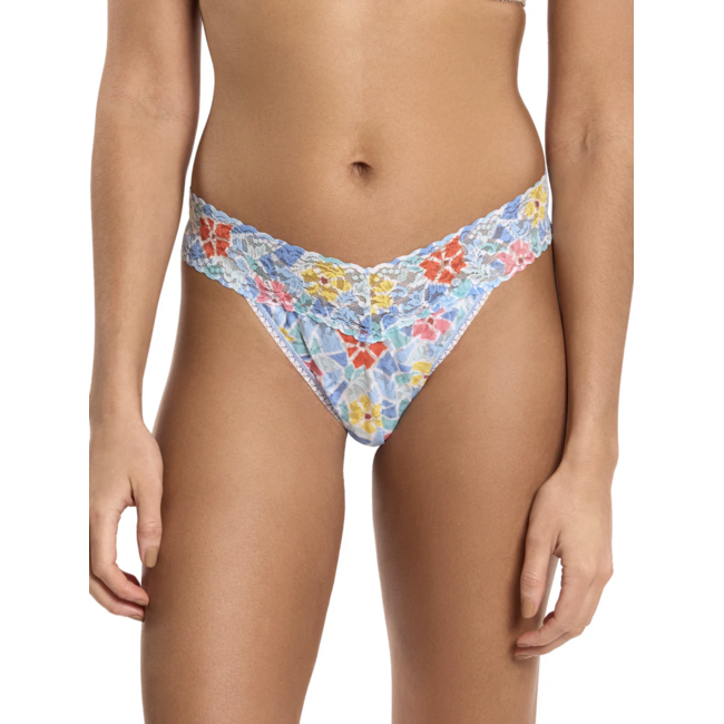 HANKY PANKY PRINTED SIGNATURE LACE LR THONG PR4911
