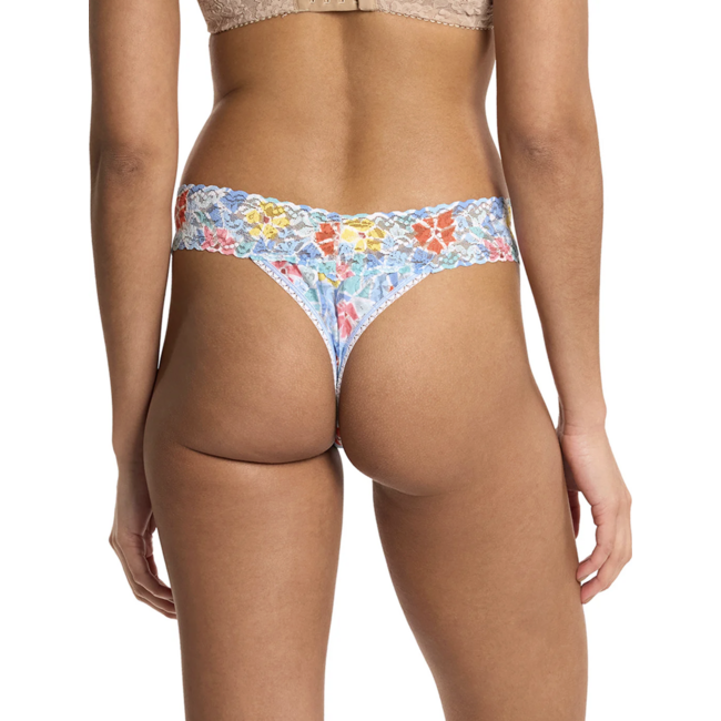 HANKY PANKY PRINTED SIGNATURE LACE LR THONG PR4911