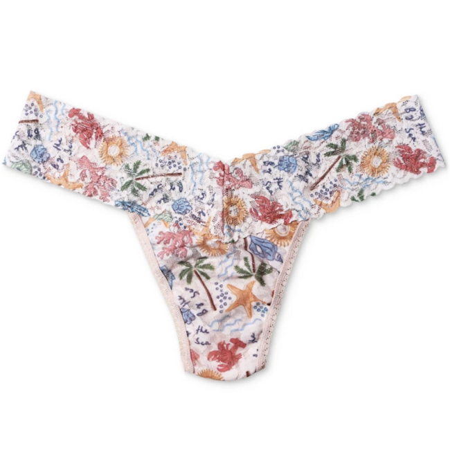 HANKY PANKY PRINTED SIGNATURE LACE LR THONG PR4911
