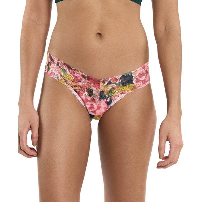 HANKY PANKY PRINTED SIGNATURE LACE LR THONG PR4911