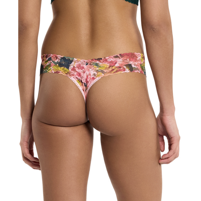 HANKY PANKY PRINTED SIGNATURE LACE LR THONG PR4911