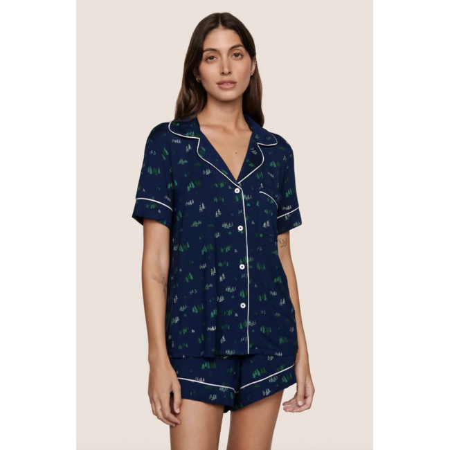 EBERJEY GISELE PRINTED TENCEL MODAL RELAXED SHORT PJ SET PJ1141SN