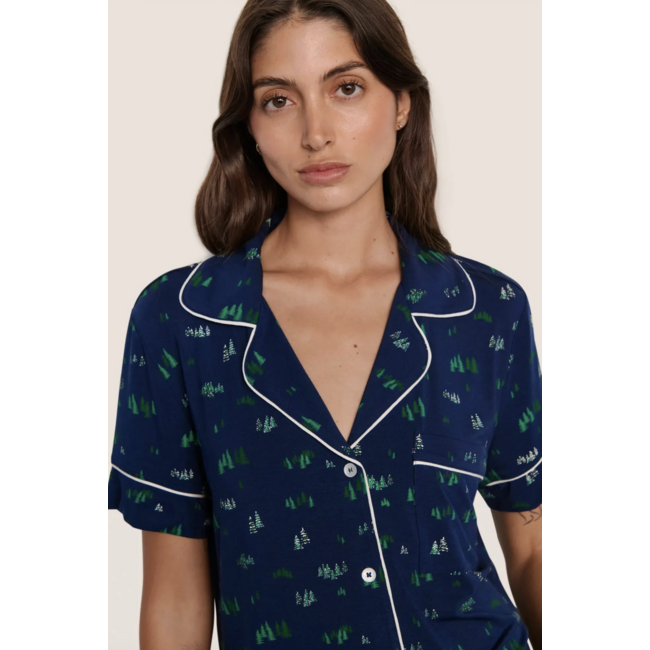 EBERJEY GISELE PRINTED TENCEL MODAL RELAXED SHORT PJ SET PJ1141SN