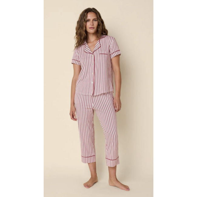 THE CAT'S PAJAMAS HOLIDAY STRIPE PIMA KNIT CAPRI 225-887