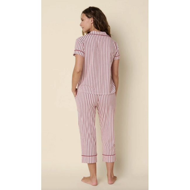 THE CAT'S PAJAMAS HOLIDAY STRIPE PIMA KNIT CAPRI 225-887