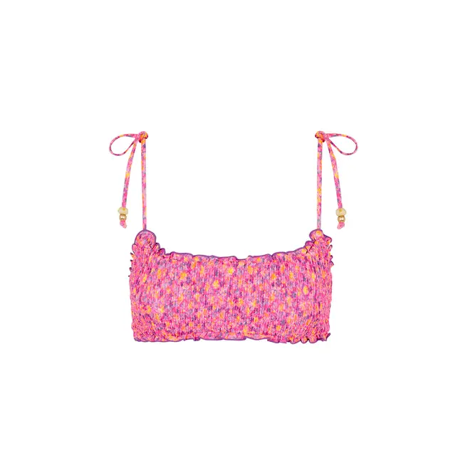 KULANI KINIS SHIRRED CROP TIE BIKINI TOP TOP201