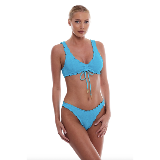 LOVE & BIKINIS BERMUDA SCALLOPED FULL COVERAGE BIKINI BOTTOM