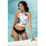 MANHATTAN BEACHWEAR waves of rio high neck tankini