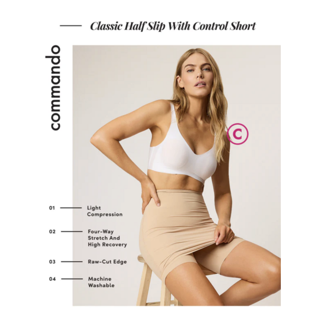 COMMANDO CLASSIC HALF SLIP WITH CONTROL SHORT HS05
