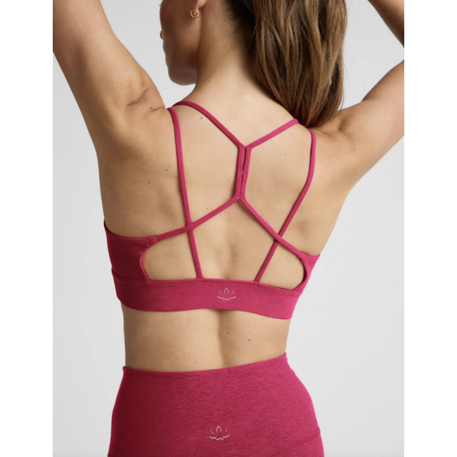 BEYOND YOGA spacedye back to it strappy bra electric