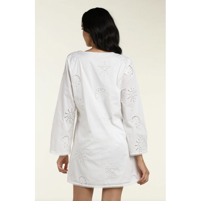 MANHATTAN BEACHWEAR bayside v neck bell slv tunic