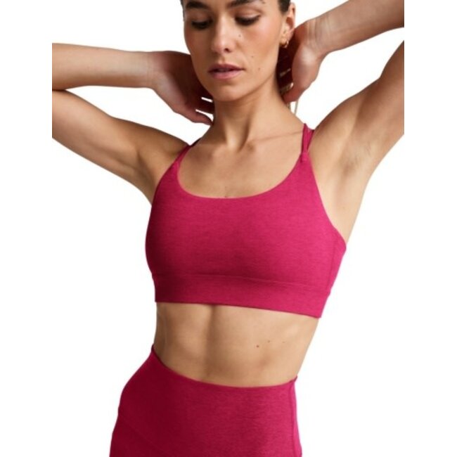 BEYOND YOGA spacedye back to it strappy bra electric