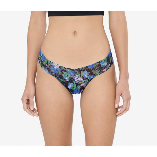 HANKY PANKY PRINTED SIGNATURE LACE LR THONG PR4911