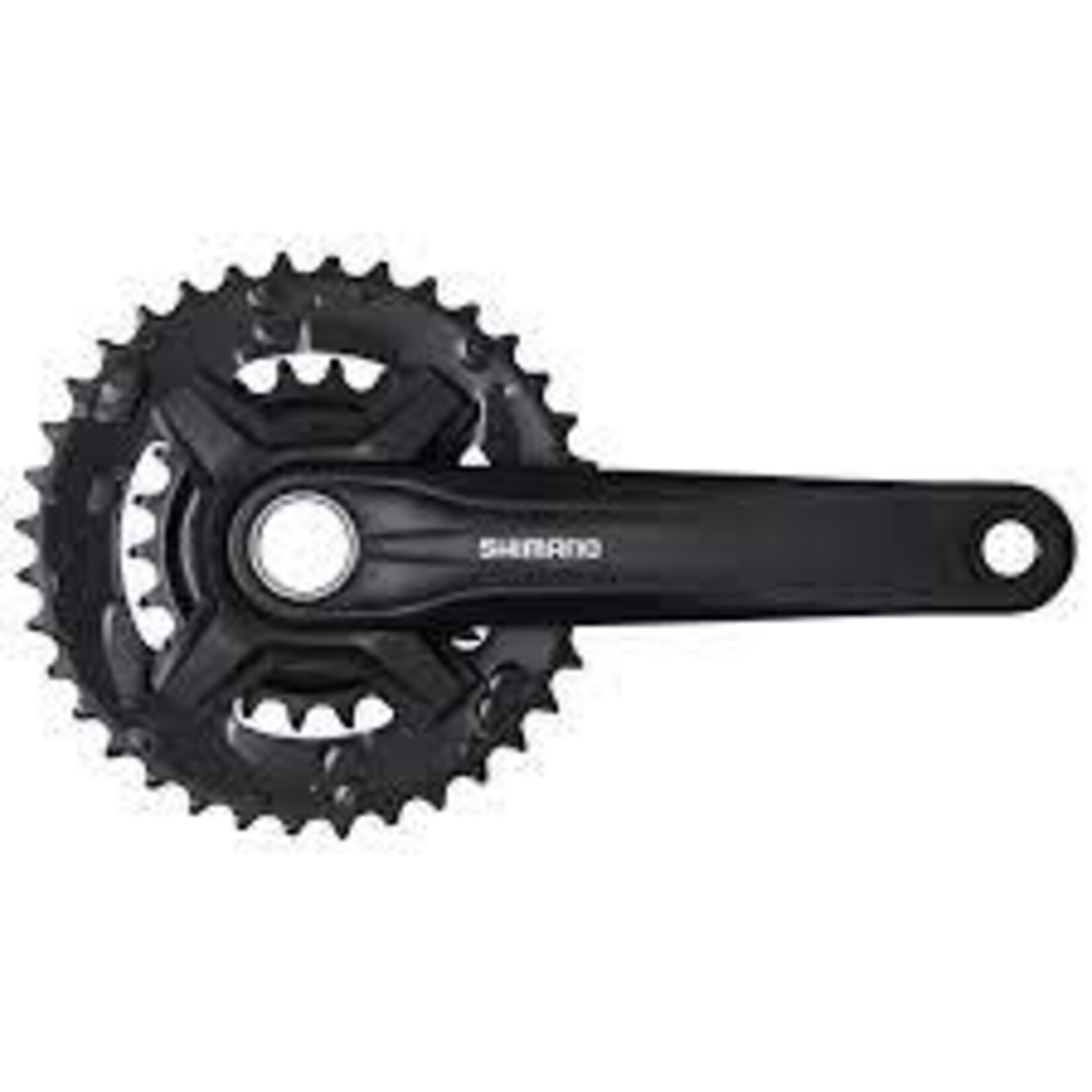 Shimano FRONT CHAINWHEEL, FC-MT210-B2, FOR REAR 9-SPEED, 2-PCS FC, 175MM, 36-22T W/O CHAIN GUARD, W/O BB, CHAIN LINE 3MM OUTBOARD, BLACK,