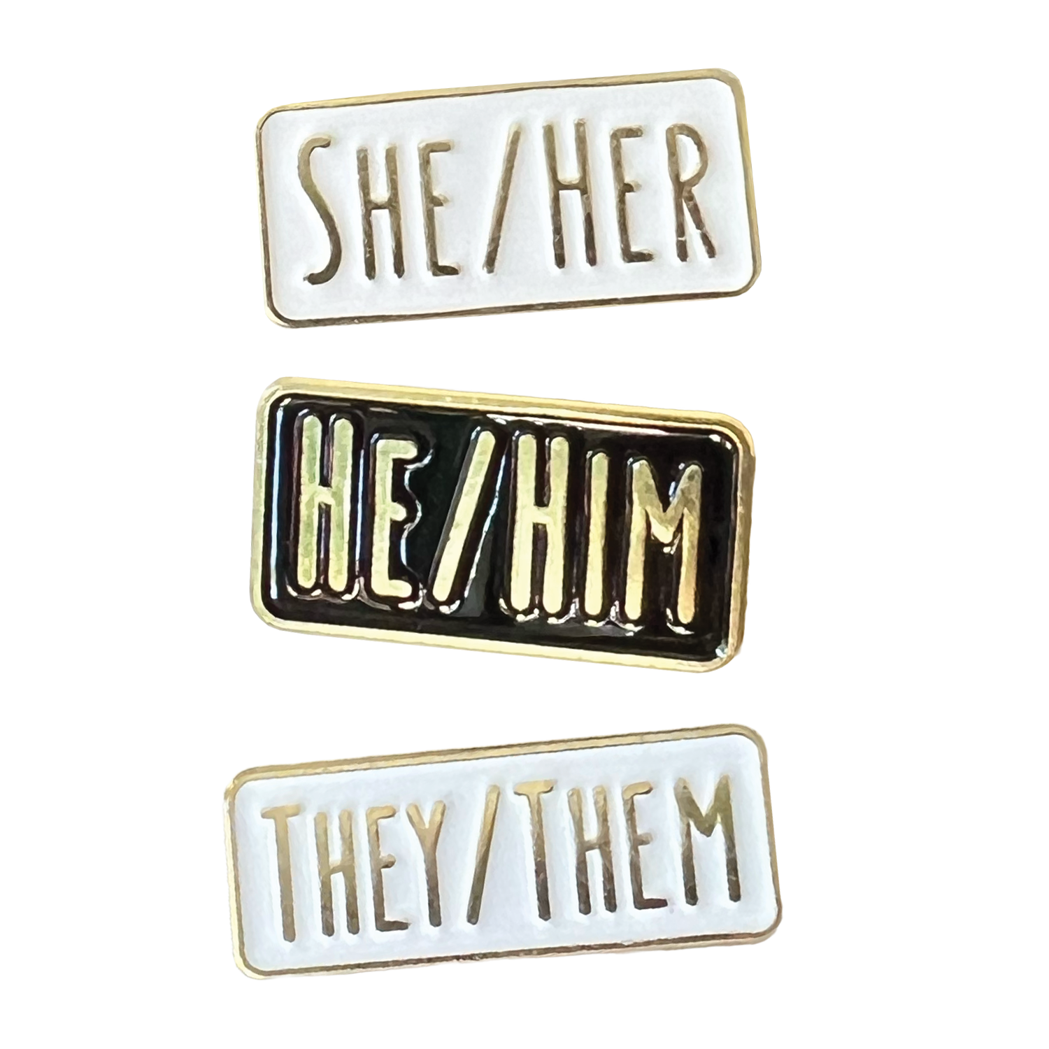 Pronoun Enamel Pins Heart Mercantile