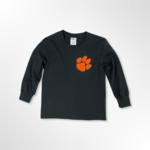Port&Company Youth Long Sleeve Black  with Paw