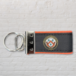 Cape Cod Belt Co. Keychain  Black/ Orange with Seal