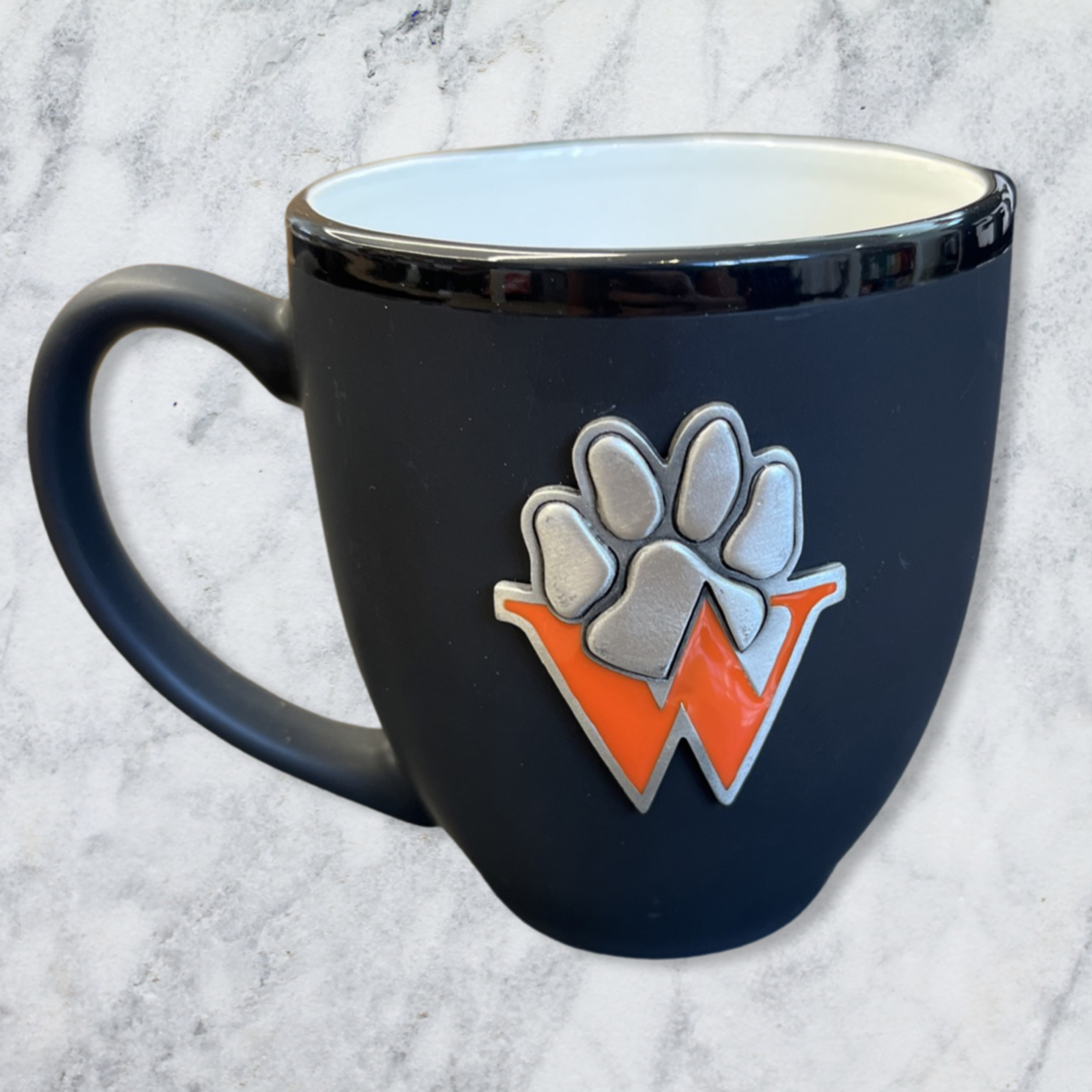 Jardine Matte Ceramic Mug W/Paw White