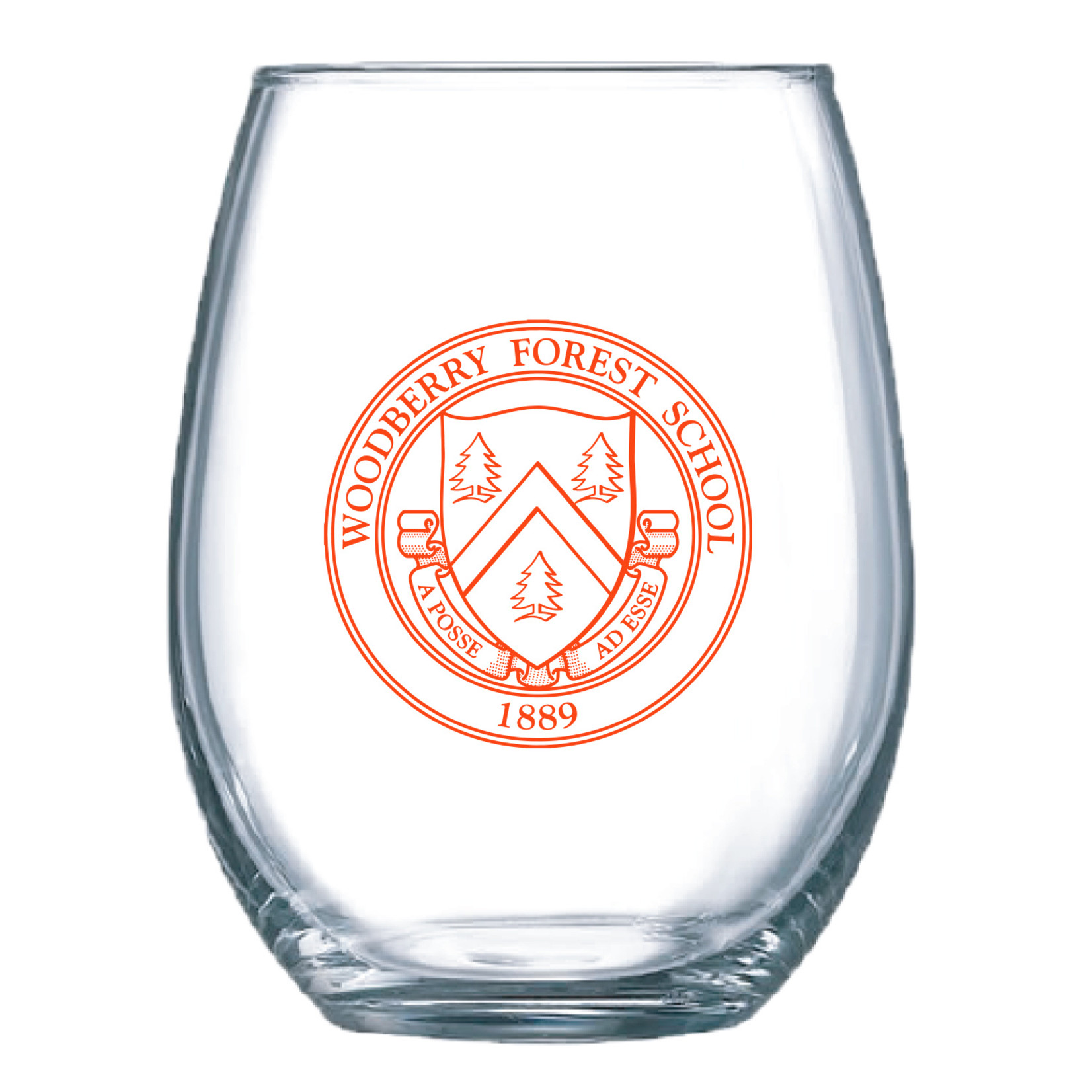 Nordic Stemless Wine Glass Orange Seal