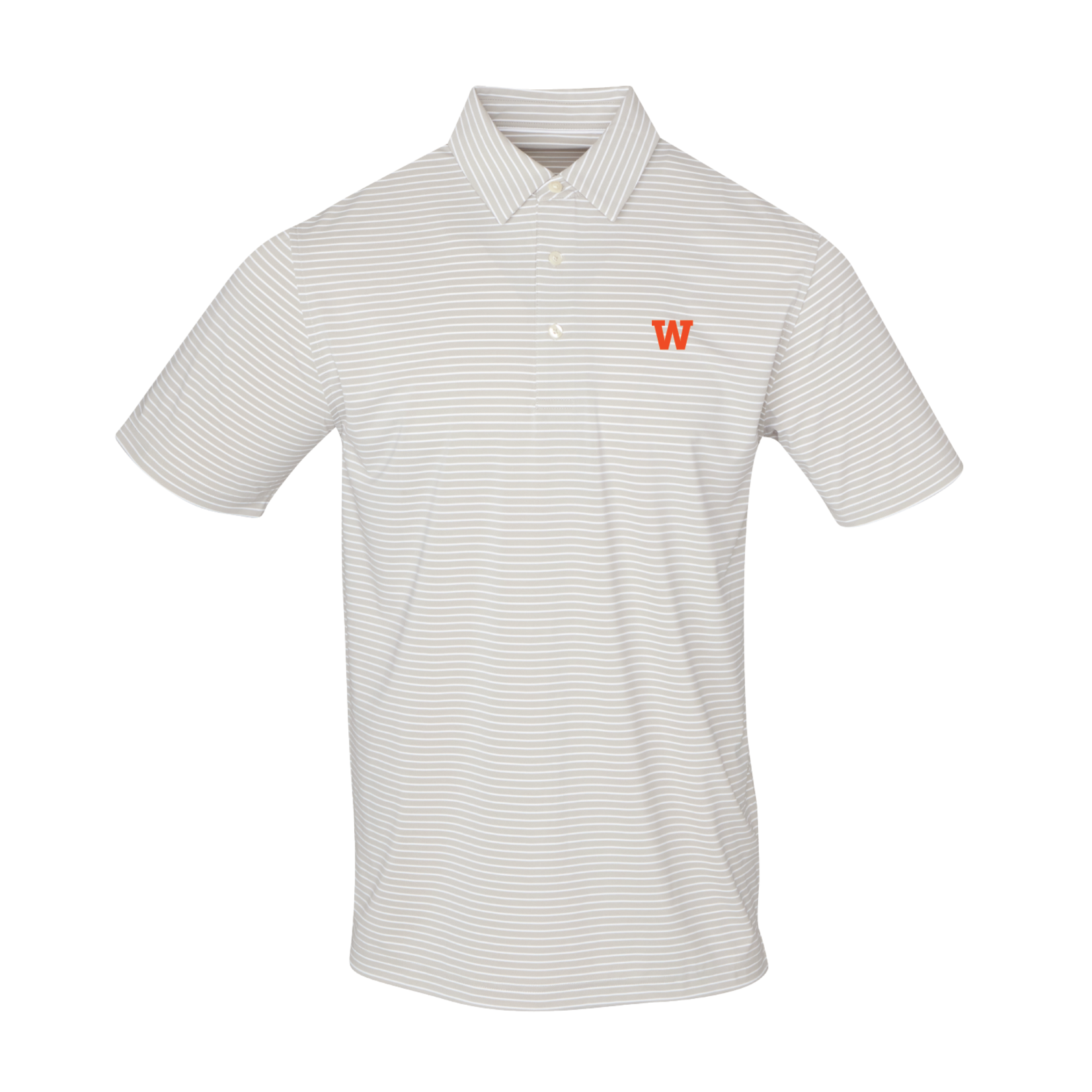 Woodberry Forest WFS ECOTEC Stripe Polo Cloud/White