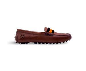 Smathers & Branson Tennessee Driving Shoe Tennessee Surcingle Driving Shoes (Orange-White) (Chestnut  main image 4