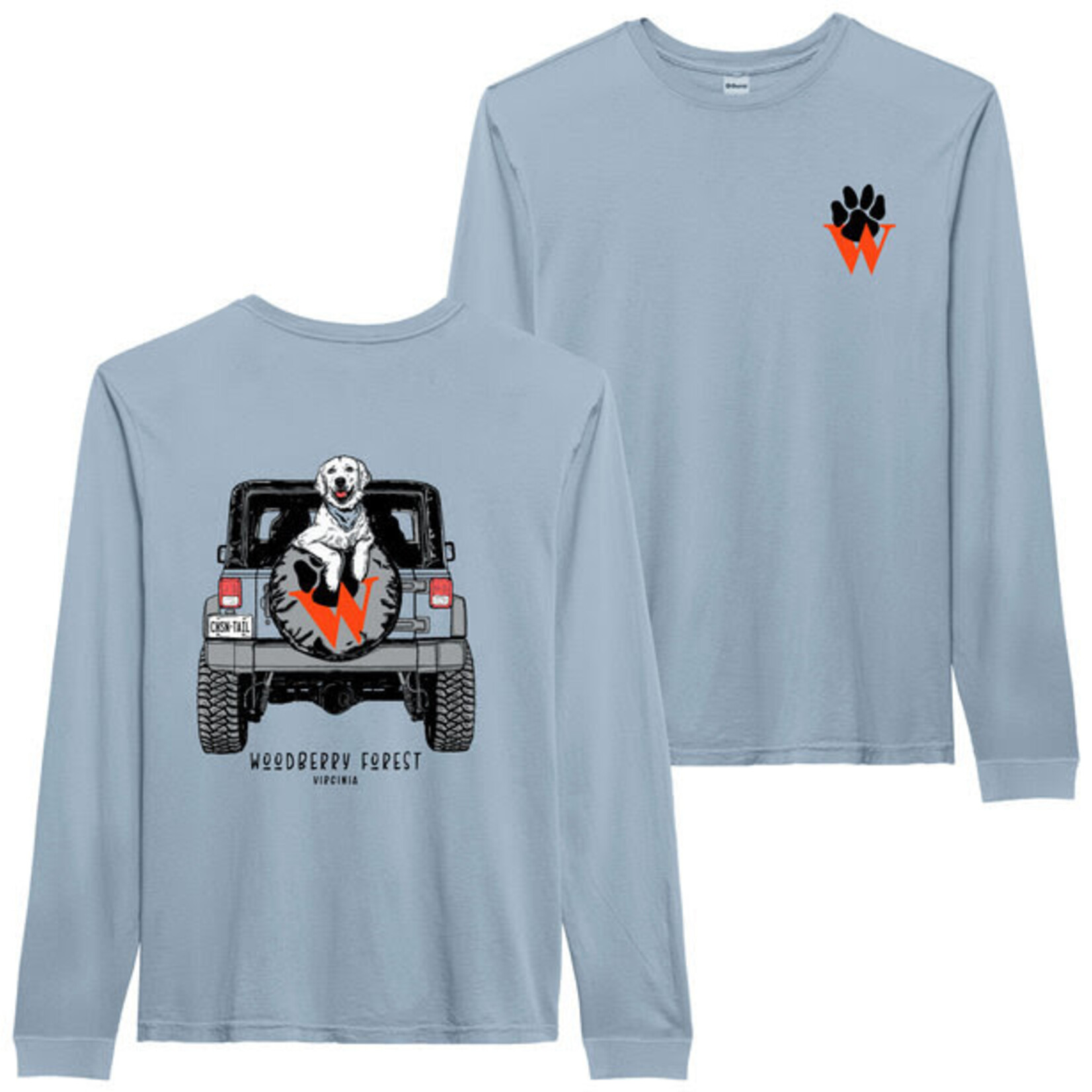 Ouray Ouray Pigment Dyed L/S Tee Paw W Blue Fog