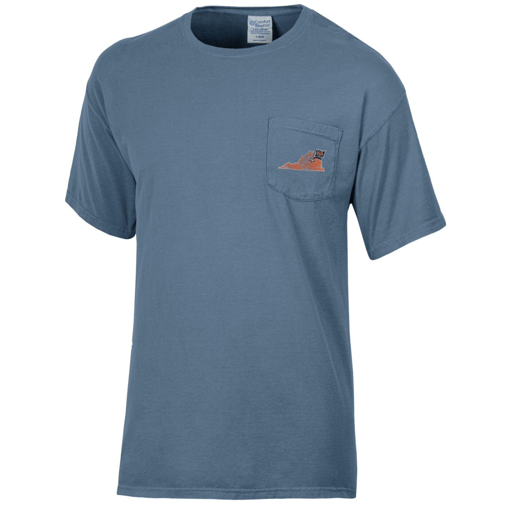 Color Wash Comfort Wash Tiger Head Virginia Logo Tee