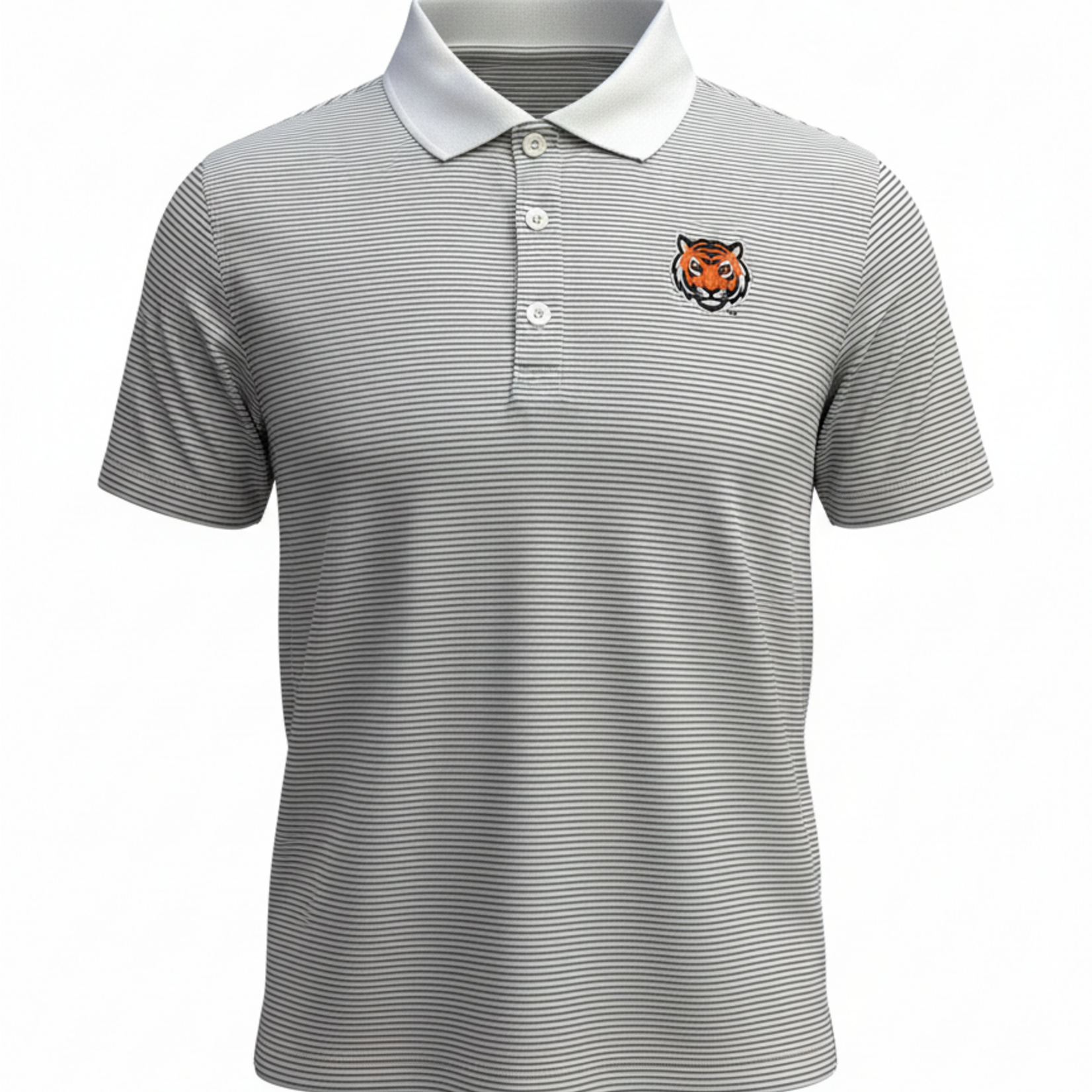 TRT TRT Mens Stripe Polo Tiger Head