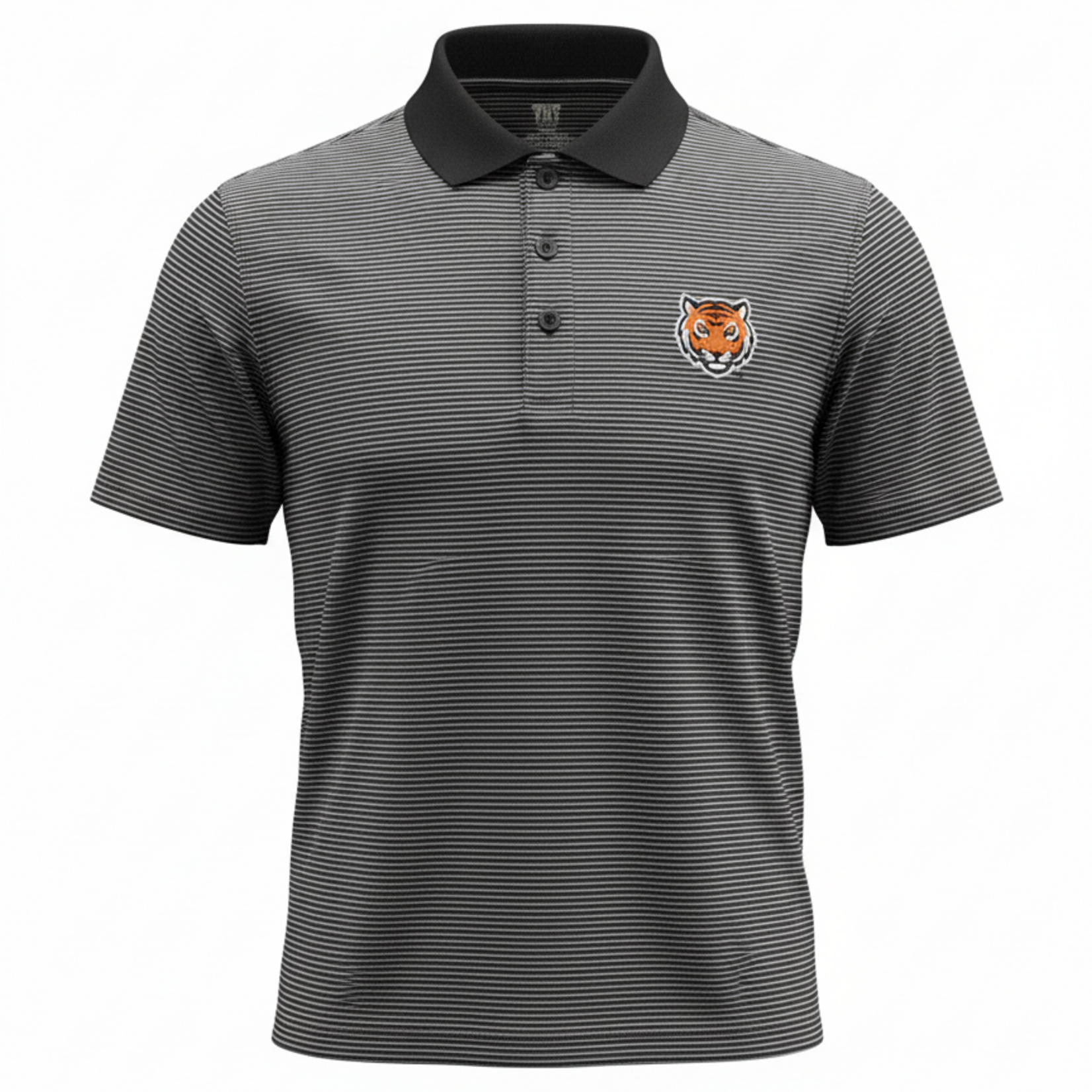TRT TRT Mens Stripe Polo Tiger Head