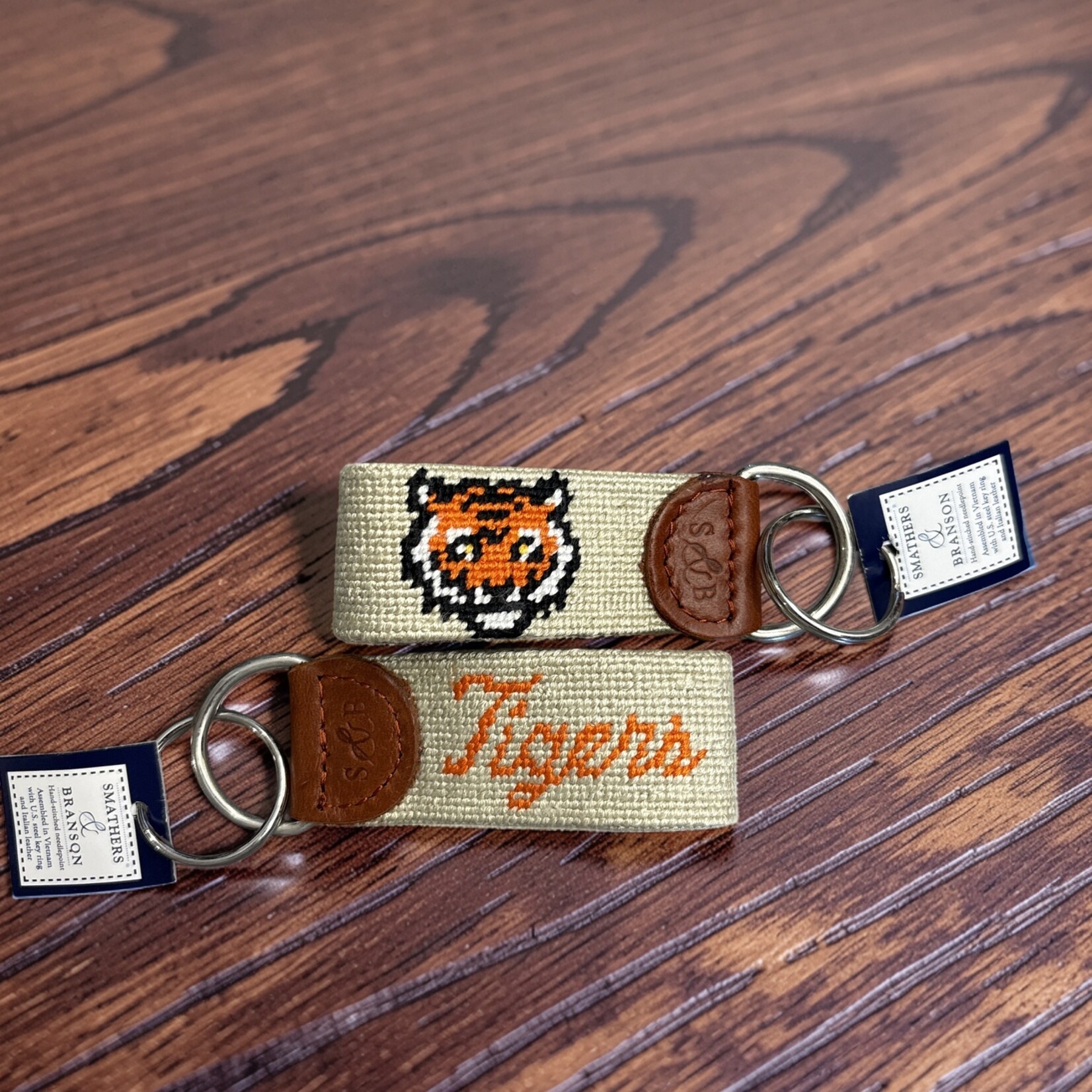 Smathers & Branson Smathers and Branson Script Tigers / Tiger Head Khaki Key Chain