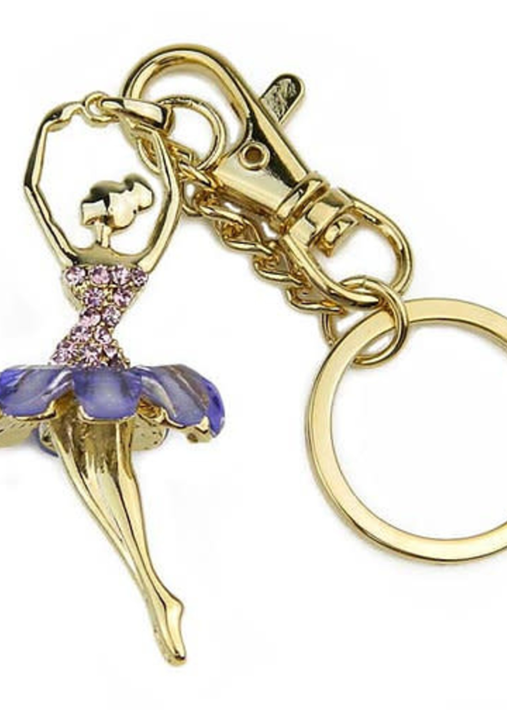 American Dance Supply ADS Ballerina Gold Keychain Arms Up