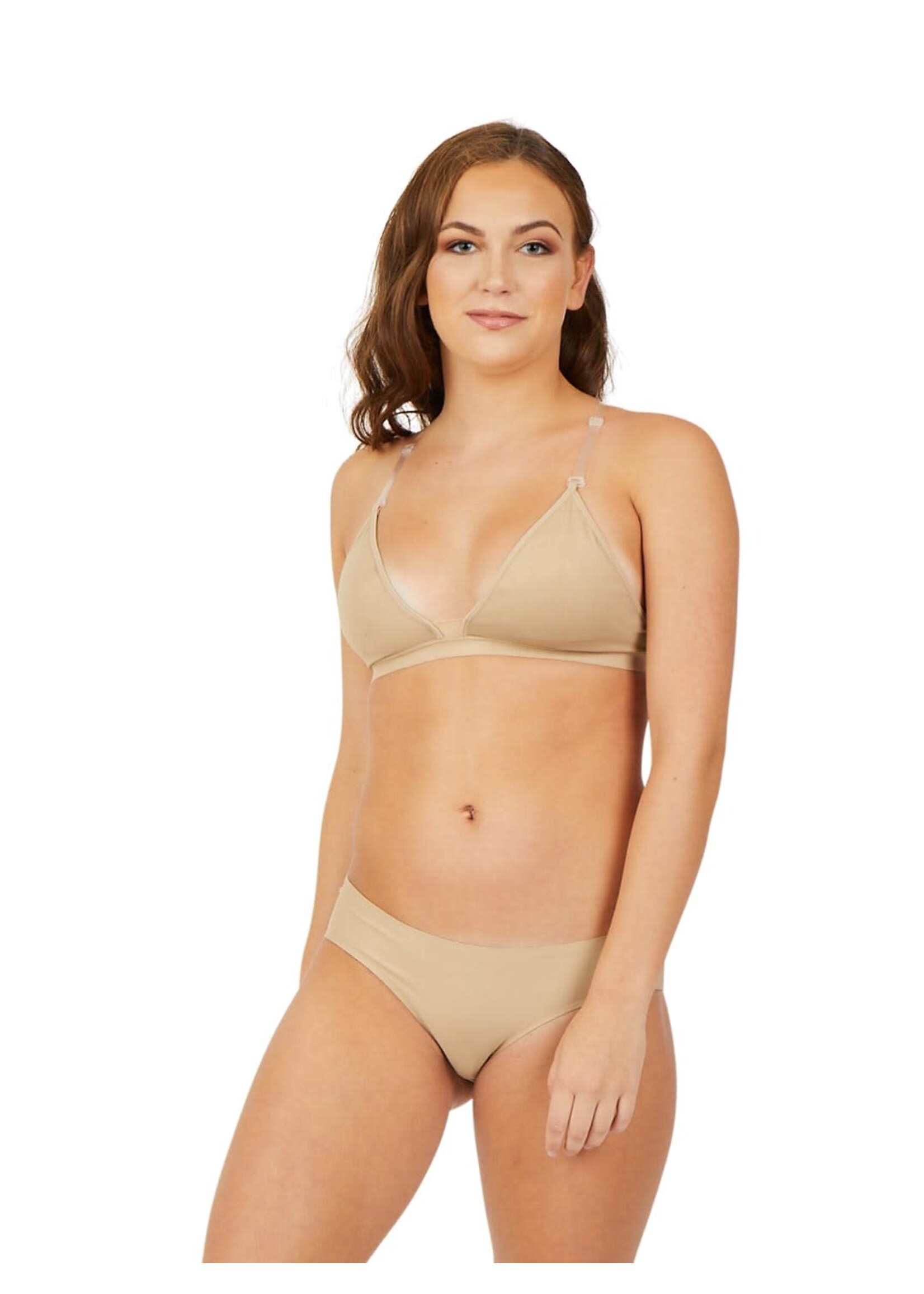 Capezio Deep Neck Clear Back Bra - The Dance Shop of Logan