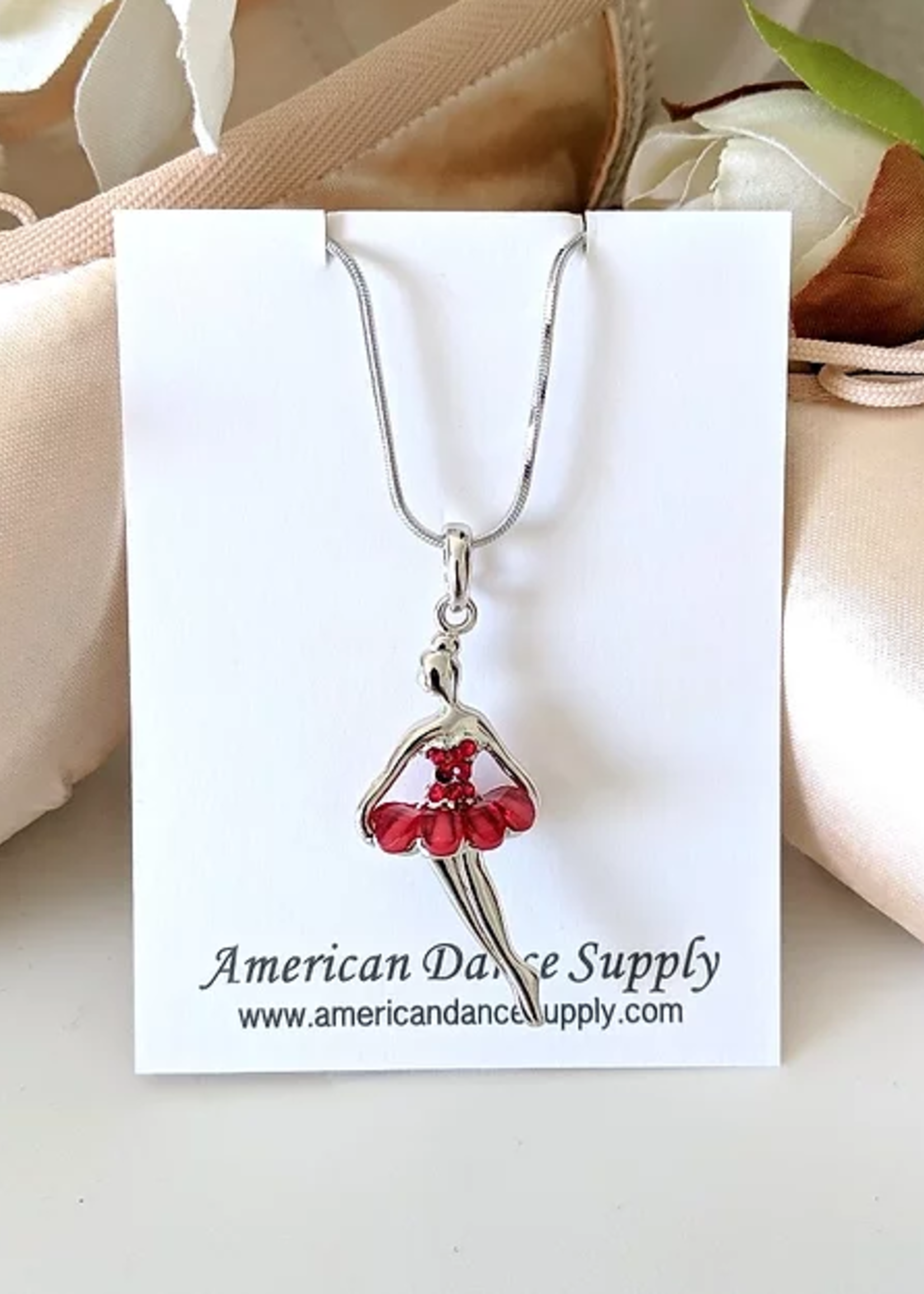American Dance Supply ADS Ballerina Necklace Red