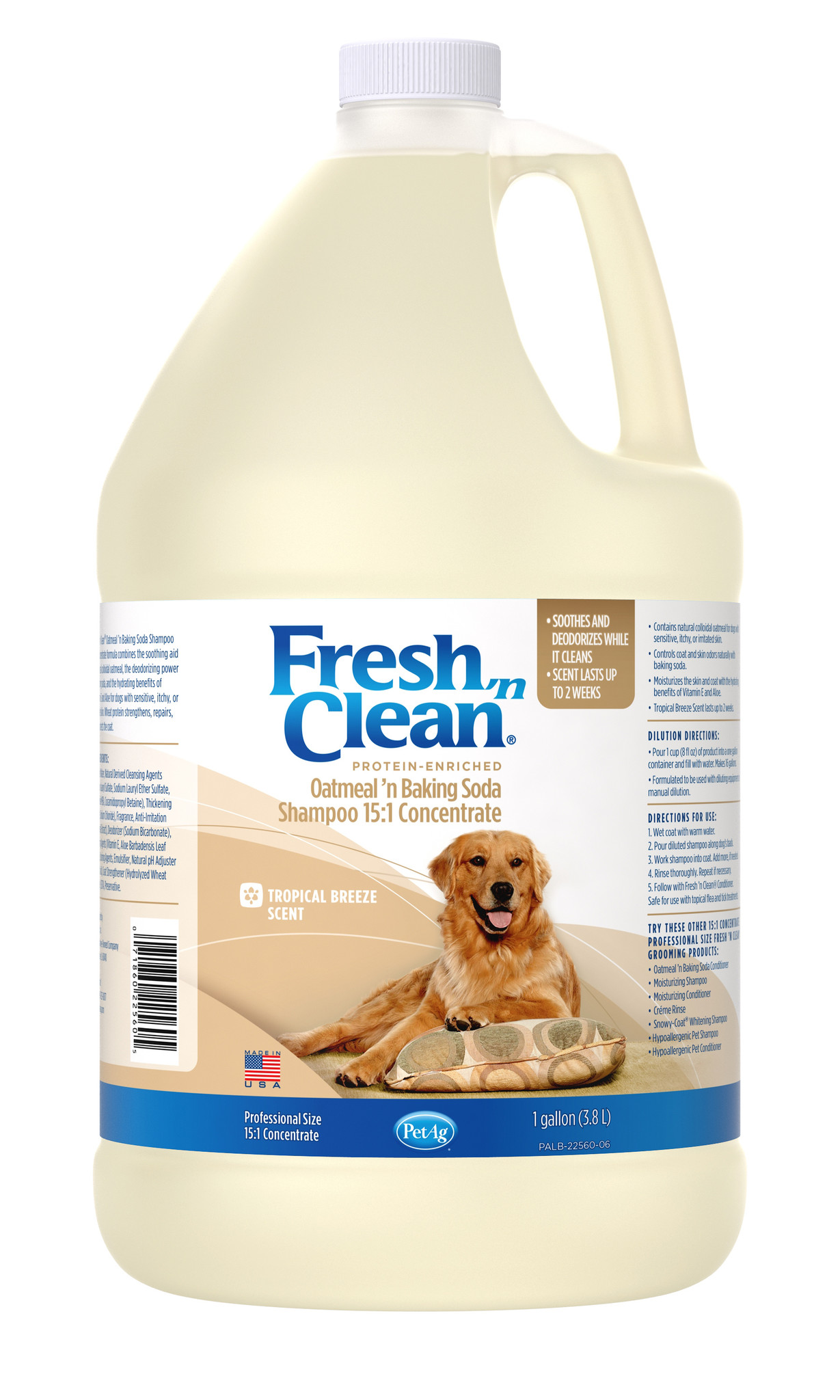 Fresh,n Clean Oatmeal 'n Baking Soda Concentrate Shampoo Tropical Breeze Scent  15-1 1 Gallon 5605