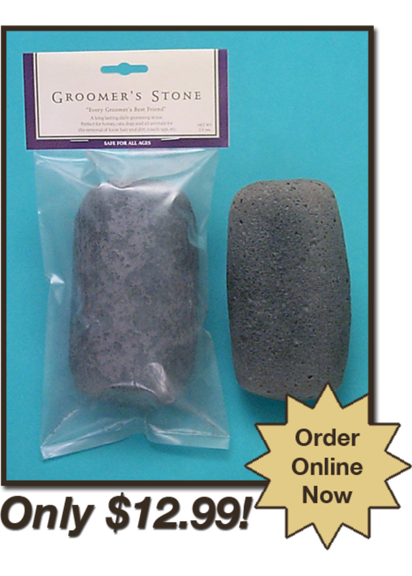 Groomers Stone Horse-Dog-Cat Grooming Tool Grey