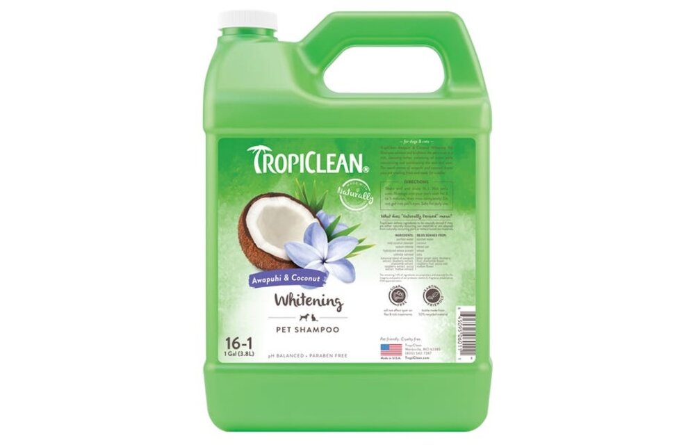 TropiClean Awapuhi & Coconut Whitening Pet Shampoo 1 Gallon