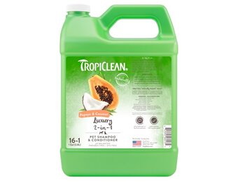 TropiClean Papaya & Coconut Luxury 2 In 1 Shampoo & Conditioner  2.5 Gallon