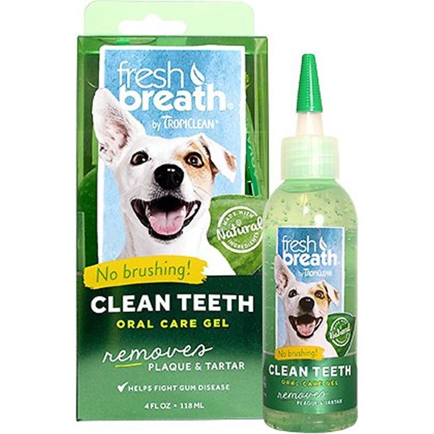 TropiClean Fresh Breath Oral Care Clean Teeth Gel for Dogs 4 fl oz