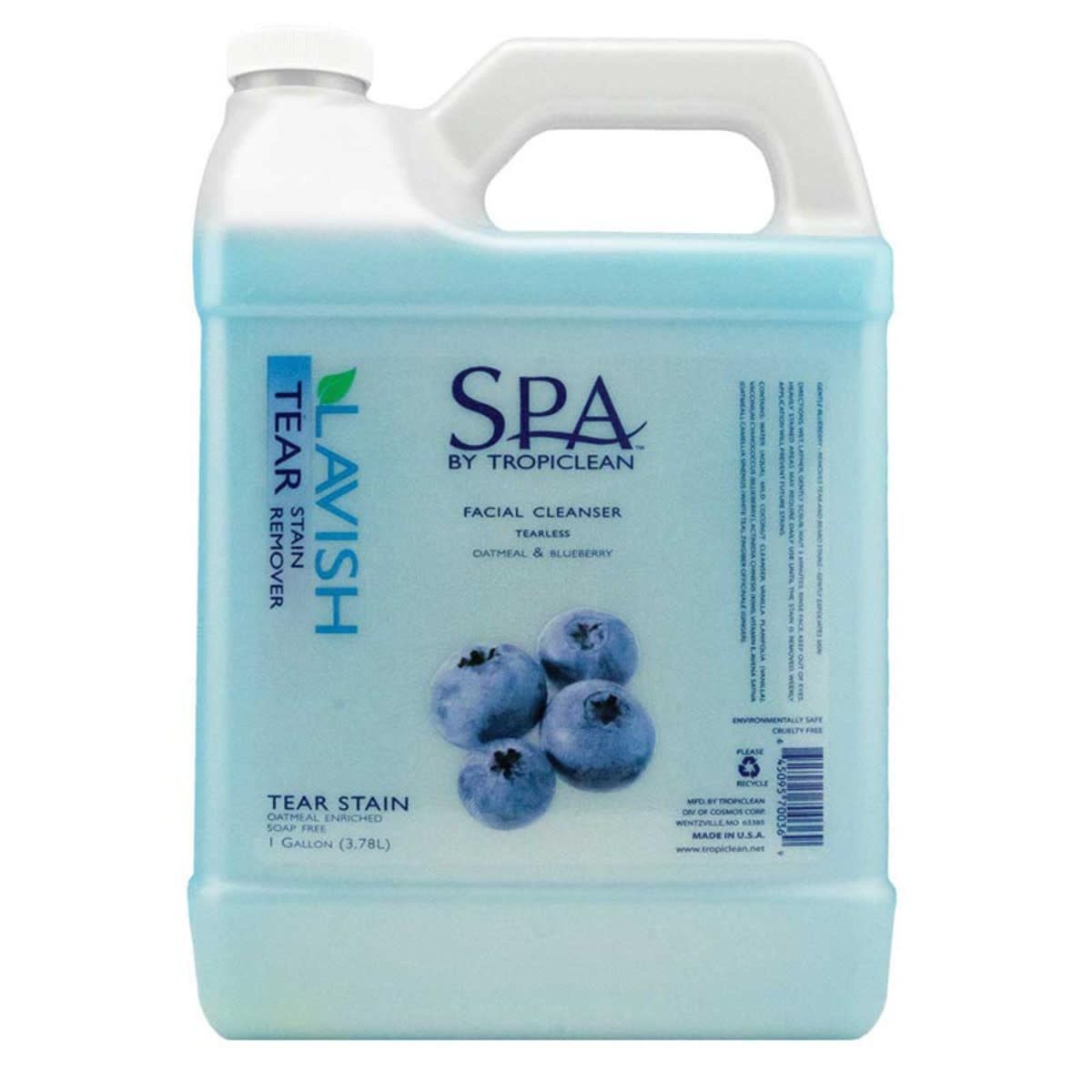 TropiClean Spa Tear Stain Remover- Facial Cleanser 1 Gallon
