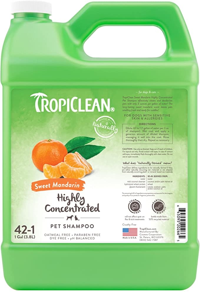 Tropiclean Tropiclean HC Sweet Mandarine 105 Gal. Pet Shampoo. 2.5
