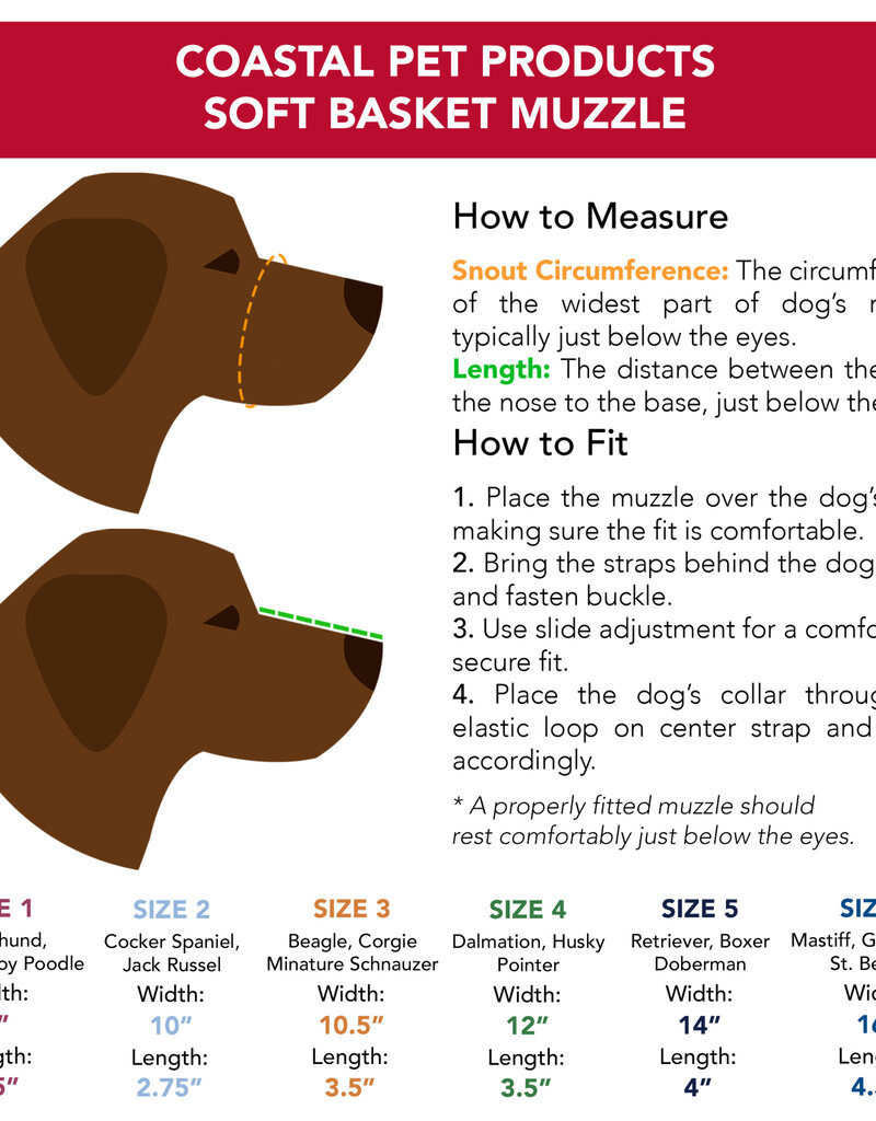 Coastal Pet Coastal Soft Basket Muzzle Size 1  01365