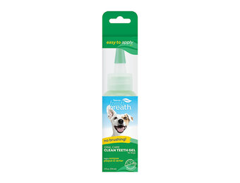 TropiClean Fresh Breath No Brushing Clean Teeth Dental & Oral Care Gel for Dogs, 2oz - Made in USA - Complete Dog Teeth Cleaning Solution - Helps Remove Plaque & Tartar