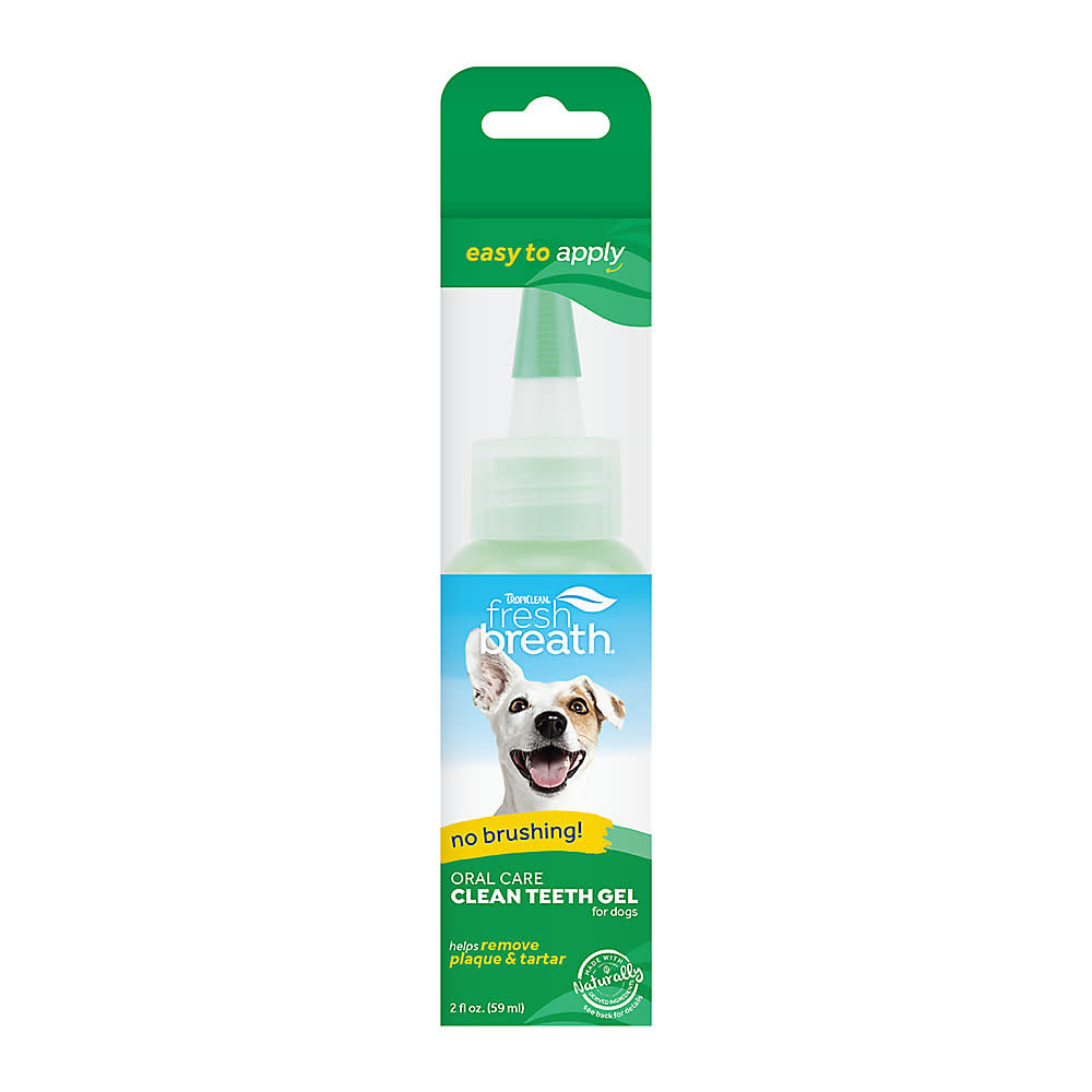TropiClean Fresh Breath No Brushing Clean Teeth Dental & Oral Care Gel for Dogs, 2oz - Made in USA - Complete Dog Teeth Cleaning Solution - Helps Remove Plaque & Tartar