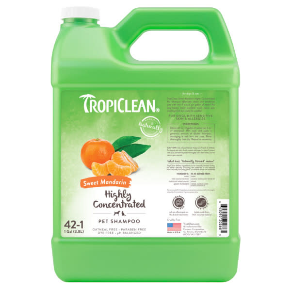 TropiClean Sweet Mandarin High Concentrate Shampoo for Pets 1 Gallon