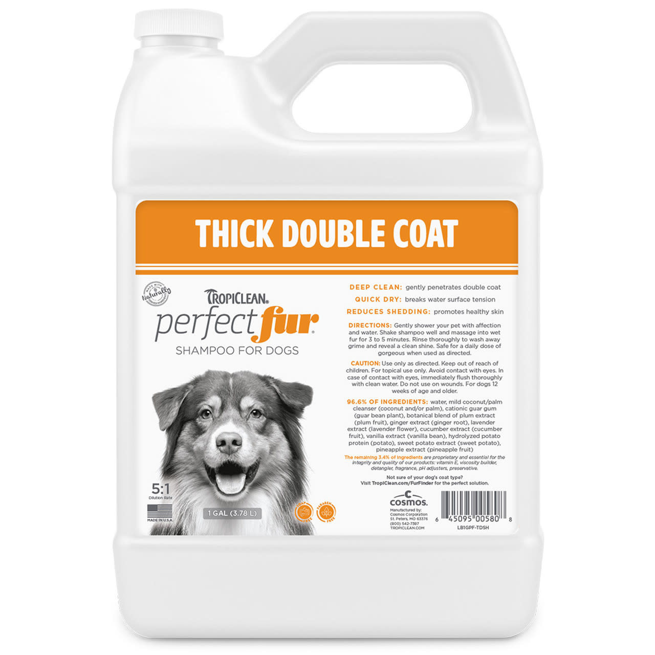 TropiClean PerfectFur Thick Double Coat Shampoo for Dogs Gallon